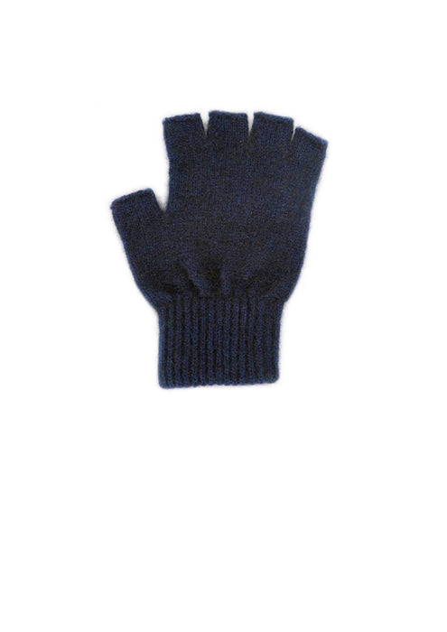 Lothlorian Knitwear Possum Open Finger Gloves Navy