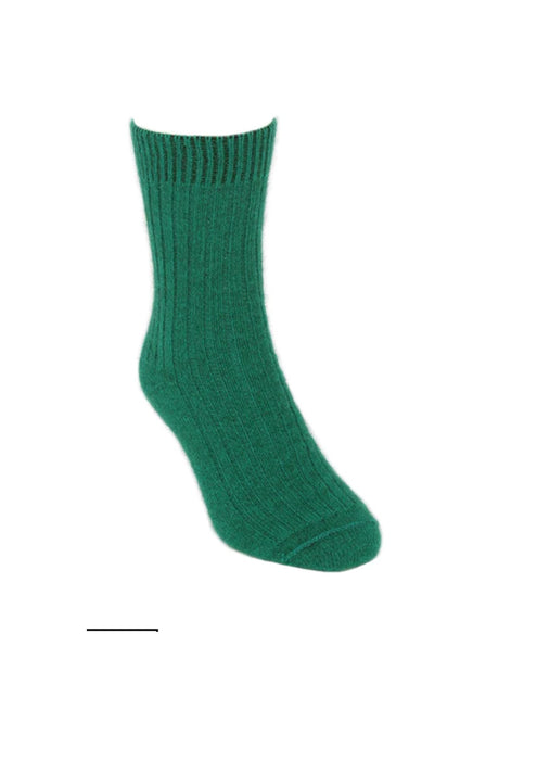 Lothlorian Knitwear Possum Socks Emerald