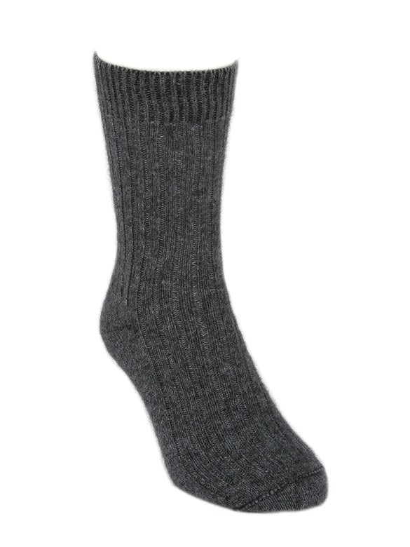 Lothlorian Knitwear Possum Rib Socks Charcoal — Oz Australia